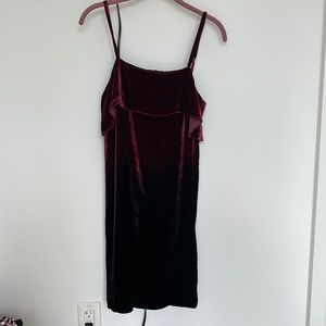 Alice & Olivia Ombre Red Velvet Dress